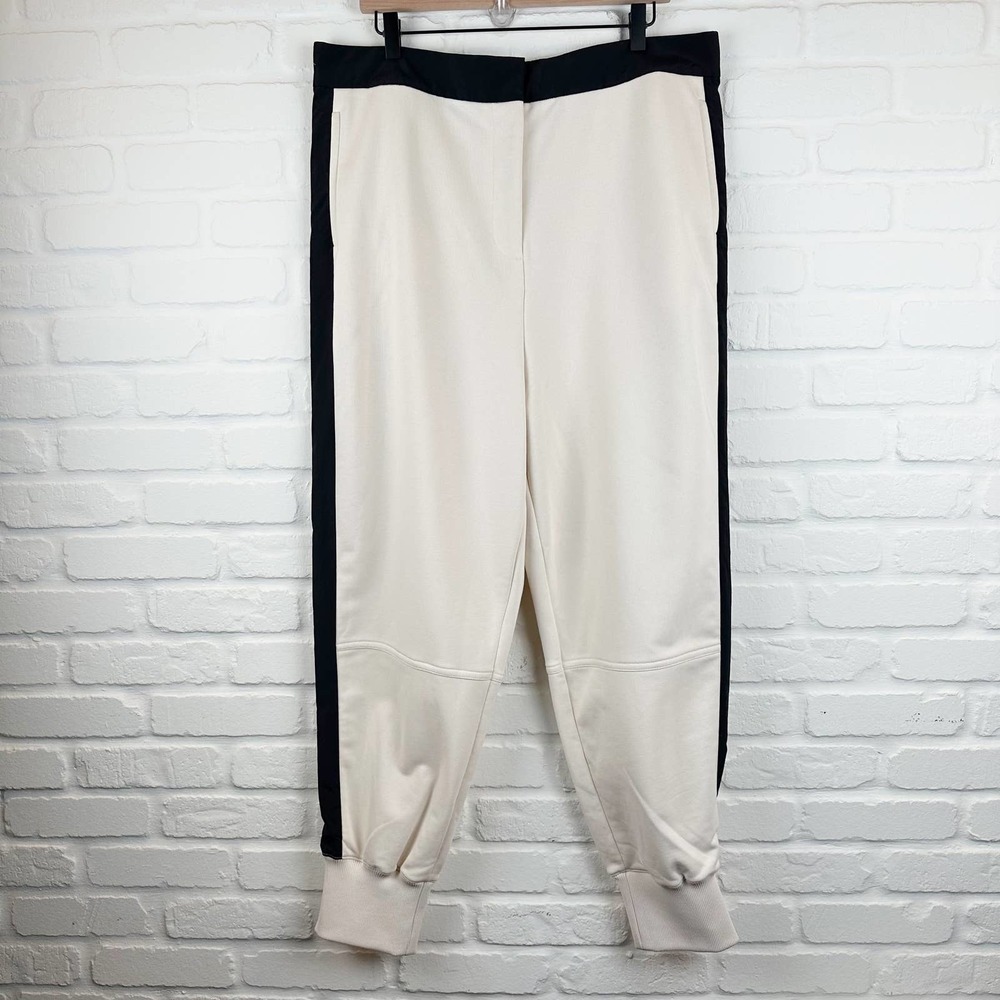 Sweaty Betty Riley Cuffed Joggers contrast stripe Cream Black size XXL